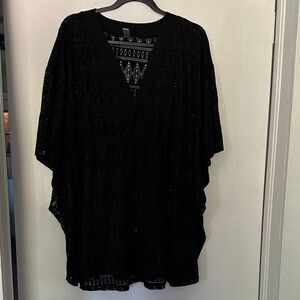 Tropical Escape Elegant Black Coverup